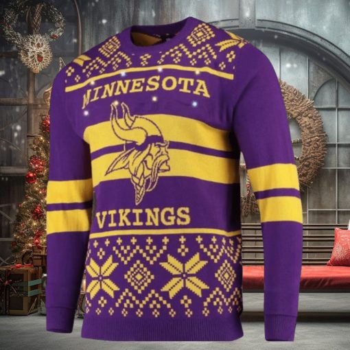 Nfl Minnesota Vikings Huge Logo Snowflake Ugly Christmas Sweaters