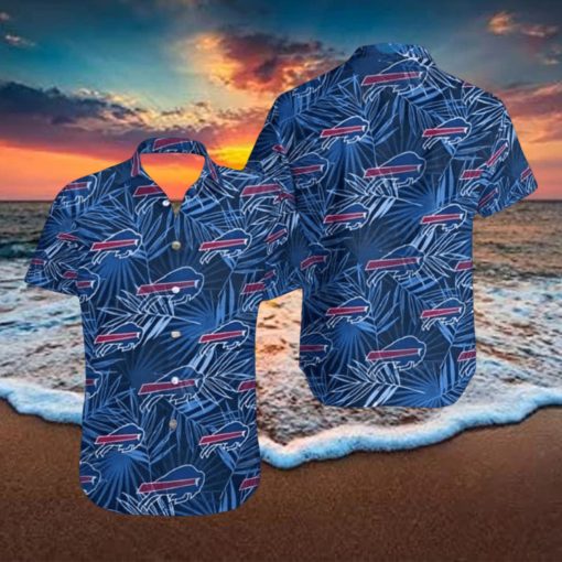 Buffalo Bills Hawaiian Shirt Blue Tropical Leaves All Over Print NFL Hawaiian Shirt