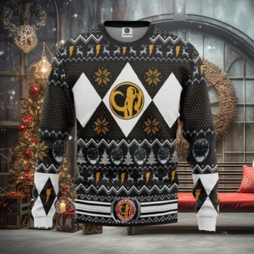 MMPR Black Ranger Ugly Christmas Sweater Gift For Men Women