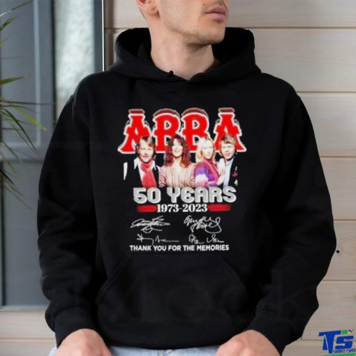 ABBA 50 years 1973 2023 thank you for the memories hoodie, sweater, longsleeve, shirt v-neck, t-shirt