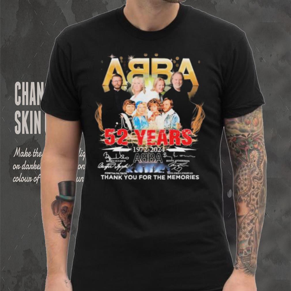 ABBA 52 years 1972 2024 thank you for the memories signatures shirt ABBA 52 years 1972 2024 thank you for the memories signatures shirt