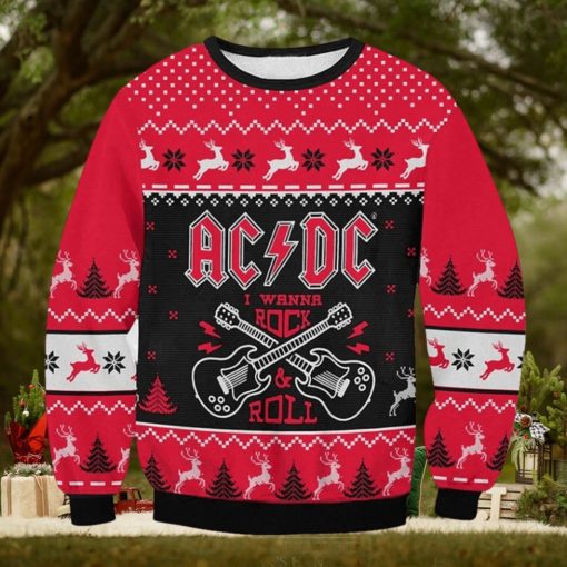 AC DC Ugly Fleece Ugly Christmas Sweater