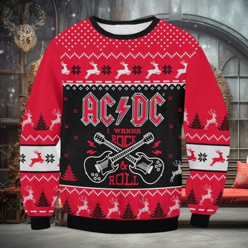 AC DC Ugly Fleece Ugly Christmas Sweater