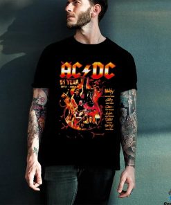ACDC 51 Year 1973 2024 Guitar Fire Signatures Shirt