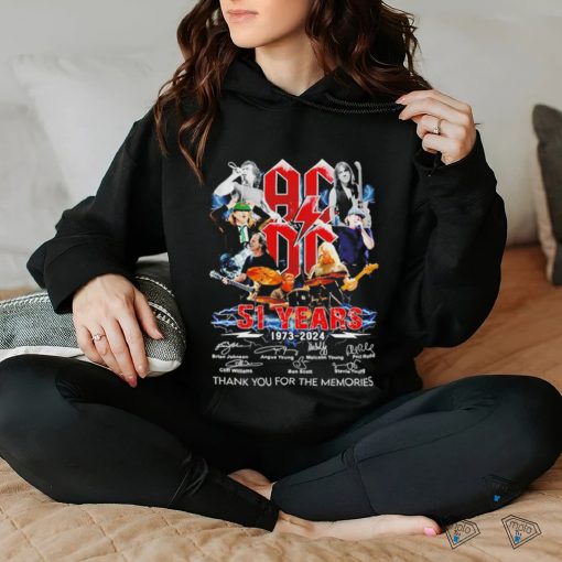 ACDC 51 Years 1973 2024 thank you for the memories hoodie, sweater, longsleeve, shirt v-neck, t-shirt