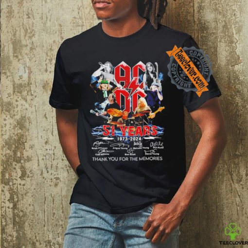 ACDC 51 Years 1973 2024 thank you for the memories hoodie, sweater, longsleeve, shirt v-neck, t-shirt