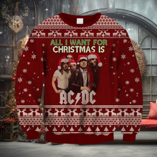 ACDC All I Want For Christmas Is ACDC 2023 Ugly Chirstmas Sweater