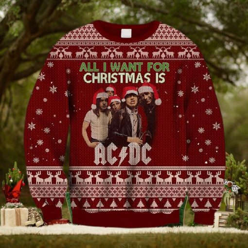 ACDC All I Want For Christmas Is ACDC 2023 Ugly Chirstmas Sweater