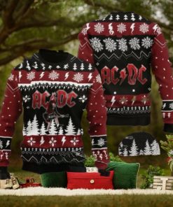 ACDC Angus Young Under The Snowy Night 2024 Christmas Ugly Sweater