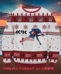 ACDC Band Back In Black Snowflake 2023 Ugly Christmas Sweater