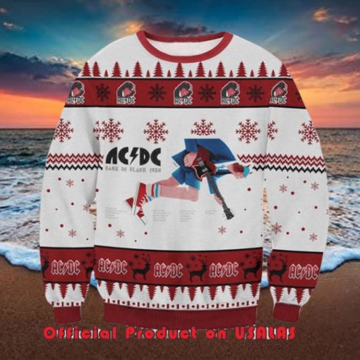 ACDC Band Back In Black Snowflake 2023 Ugly Christmas Sweater