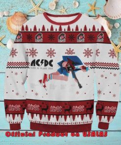 ACDC Band Back In Black Snowflake 2023 Ugly Christmas Sweater