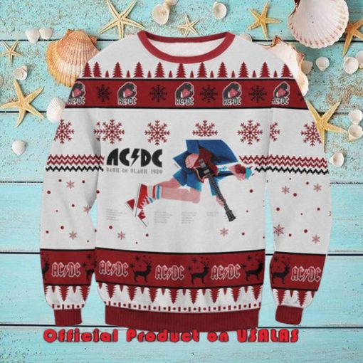 ACDC Band Back In Black Snowflake 2023 Ugly Christmas Sweater