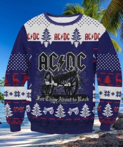 ACDC Band For THose About To Rock Reindeer Snowflake Unisex Ugly Christmas Sweater