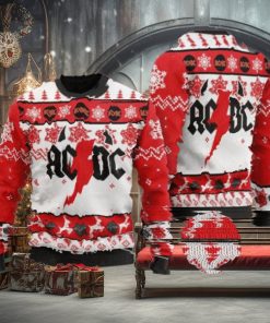 ACDC Big Logo With Horns Holiday Pattern Christmas Ugly Sweater