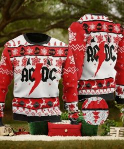 ACDC Big Logo With Horns Holiday Pattern Christmas Ugly Sweater