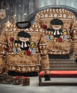 ACDC Brian Johnson Chibi Style Knitted Ugly Christmas Sweater