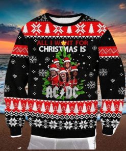 ACDC Chibi All I Want For Christmas Is ACDC 2023 Ugly Christmas Sweater