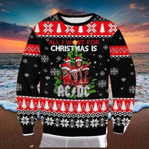 ACDC Chibi All I Want For Christmas Is ACDC 2023 Ugly Christmas Sweater