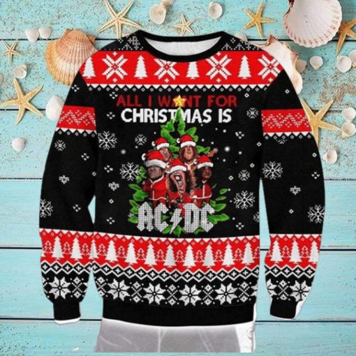 ACDC Chibi All I Want For Christmas Is ACDC 2023 Ugly Christmas Sweater