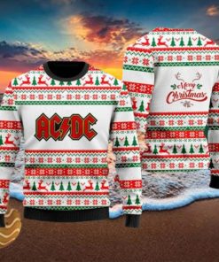 ACDC Deer And Christmas Tree Luxury Fan Gifts 2023 Ugly Chirstmas Sweater