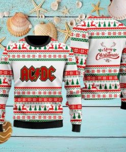 ACDC Deer And Christmas Tree Luxury Fan Gifts 2023 Ugly Chirstmas Sweater