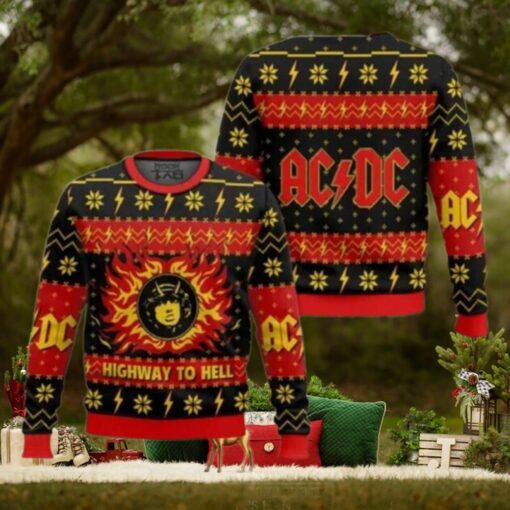 ACDC Highway To Hell Christmas Sweater Chirstmas Gifts 2024 Xmas For Family And Friends Ugly Sweater