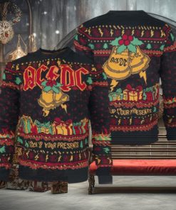 ACDC Lock Up Your Presents Jingle Bells Holiday 2024 Knitted Ugly Christmas Sweater