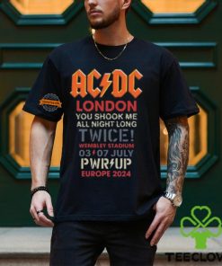 ACDC Union Jack London 2024 PWR UP Tour You Shook Me All Night Long Twice On July 3th And 7th 2024 At Wembley Stadium T Shirt