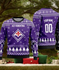 ACF Fiorentina Personalized Ugly Christmas Sweater Blue Version