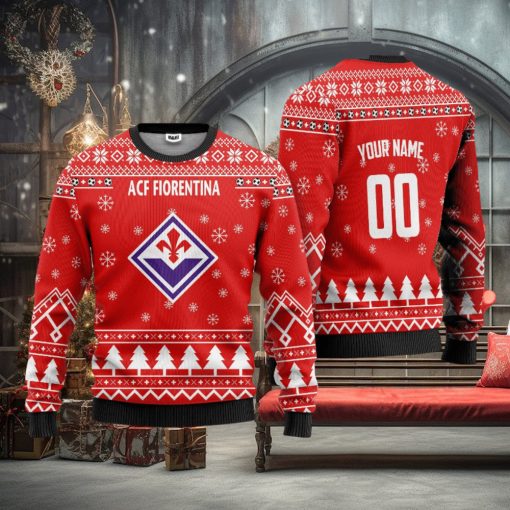 ACF Fiorentina Personalized Ugly Christmas Sweater Red Version