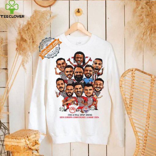 ACF Fiorentina vs Olympiacos F.C. UEFA Europa Conference League 2024 Champions caricature hoodie, sweater, longsleeve, shirt v-neck, t-shirt