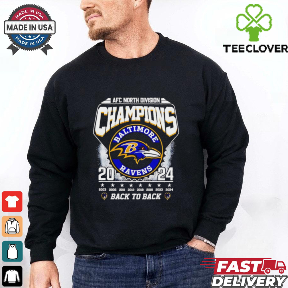 AFC North Division Champions 2024 back to back Baltimore Ravens shirt AFC North Division Champions 2024 back to back Baltimore Ravens shirt