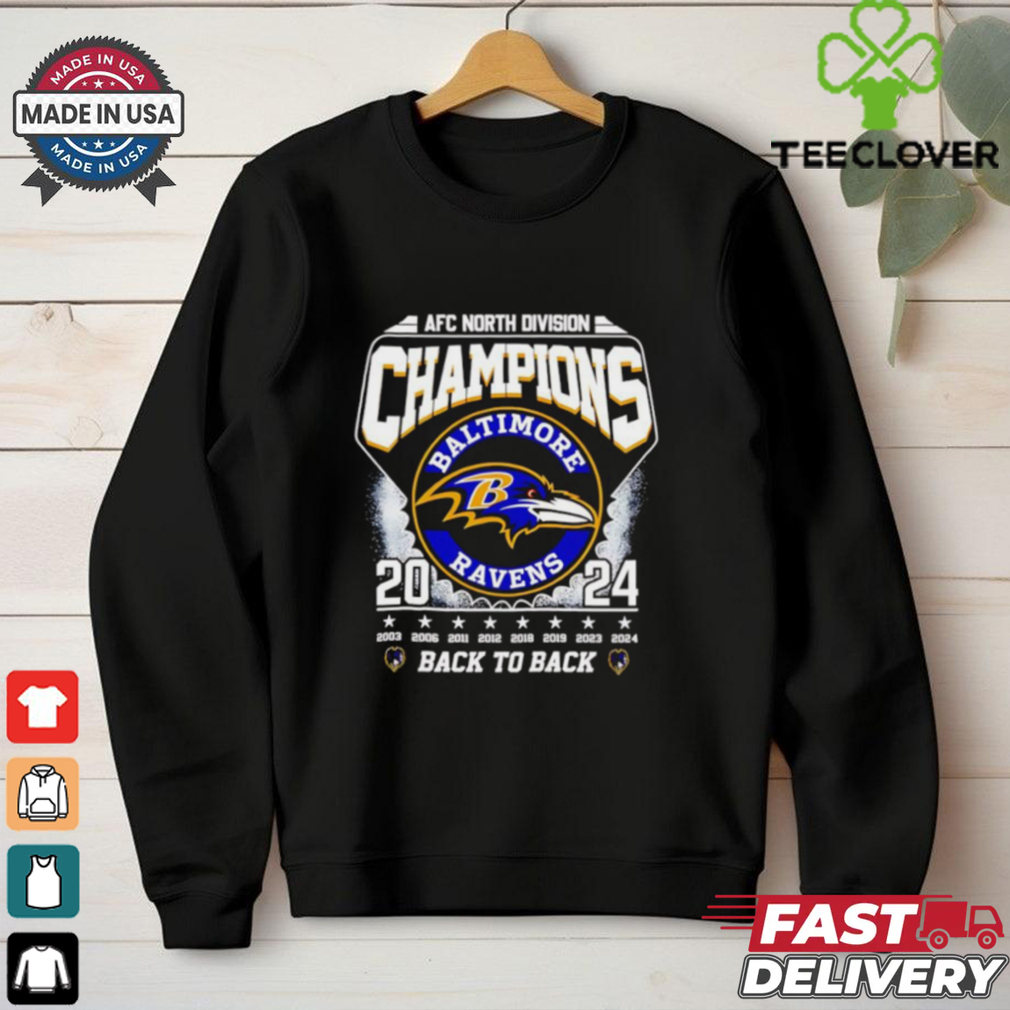 AFC North Division Champions 2024 back to back Baltimore Ravens shirt AFC North Division Champions 2024 back to back Baltimore Ravens shirt