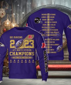 AFC North Division Champions Baltimore Ravens 2023 Hoodie T Shirt