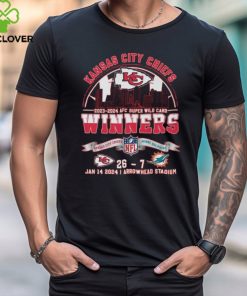 AFC Super Wild Card 2023 – 2024 Winners Kansas City Chiefs 26 – 7 Miami Dolphins 26 – 7 Jan 14, 2024, Arrowhead Stadium T shirt