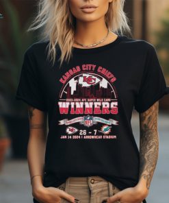 AFC Super Wild Card 2023 – 2024 Winners Kansas City Chiefs 26 – 7 Miami Dolphins 26 – 7 Jan 14, 2024, Arrowhead Stadium T shirt 2 AFC Super Wild Card 2023 – 2024 Winners Kansas City Chiefs 26 – 7 Miami Dolphins 26 – 7 Jan 14, 2024, Arrowhead Stadium T shirt