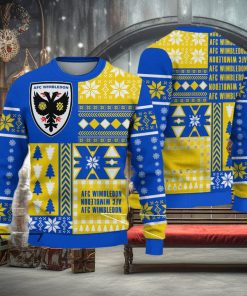 AFC Wimbledon Vibrant Efl Logo Team Ugly Christmas Sweater For Fans Gift Unisex Sweatshirt