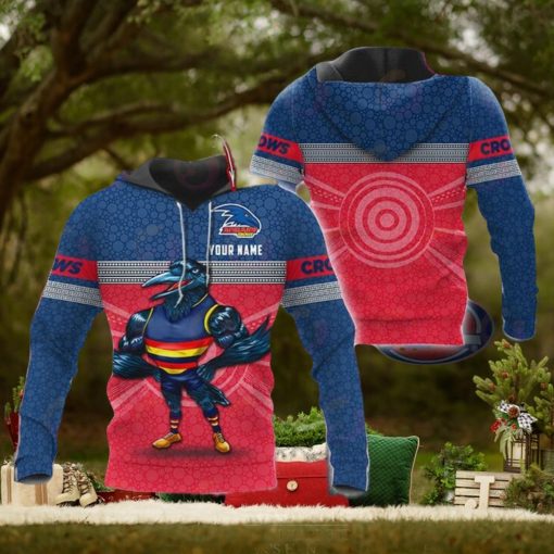 AFL Adelaide Crows Custom Name Mascot Pullover Hoodie