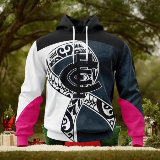 AFL Carlton Blues Custom Name Number Fight Cancer Pullover Hoodie