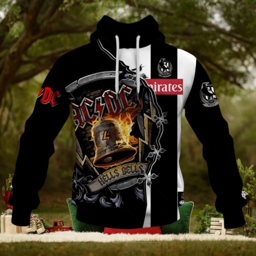 AFL Collingwood Magpies ACDC Mix Custom Name Number 2023 Home Guernsey Pullover Hoodie