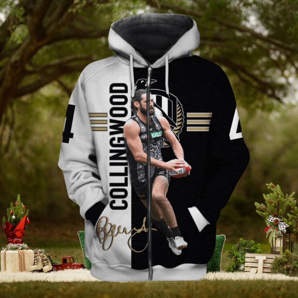AFL Collingwood Magpies Broodie Grundy #4 Zip Up Hoodie Ver 1 AFL Collingwood Magpies Broodie Grundy #4 Zip Up Hoodie Ver 1