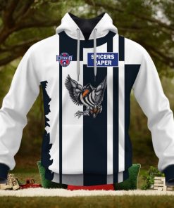 AFL Collingwood Magpies Custom Name Number Vintage Centenary Guernsey Pullover Hoodie