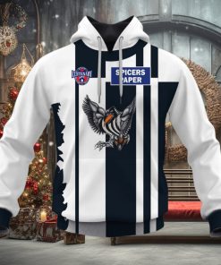 AFL Collingwood Magpies Custom Name Number Vintage Centenary Guernsey Pullover Hoodie