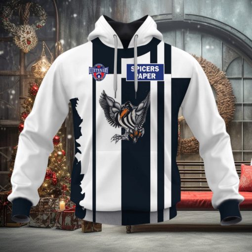 AFL Collingwood Magpies Custom Name Number Vintage Centenary Guernsey Pullover Hoodie