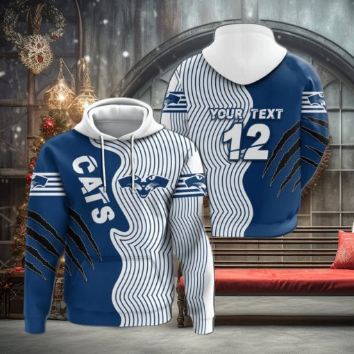 AFL Geelong Cats Custom Name Number Indigenous Pullover Hoodie