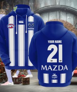 AFL North Melbourne Kangaroos Custom Name Number 2021 Home Guernsey Pullover Hoodie