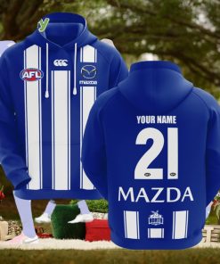 AFL North Melbourne Kangaroos Custom Name Number 2021 Home Guernsey Pullover Hoodie