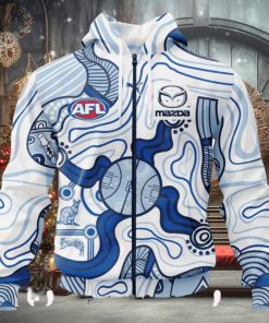 AFL North Melbourne Kangaroos Custom Name Number 2023 Indigenous Guernsey Zip Up Hoodie