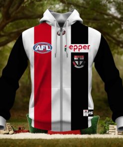 AFL St Kilda Saints Custom Name Number 2020 Clash Guernsey Zip Up Hoodie